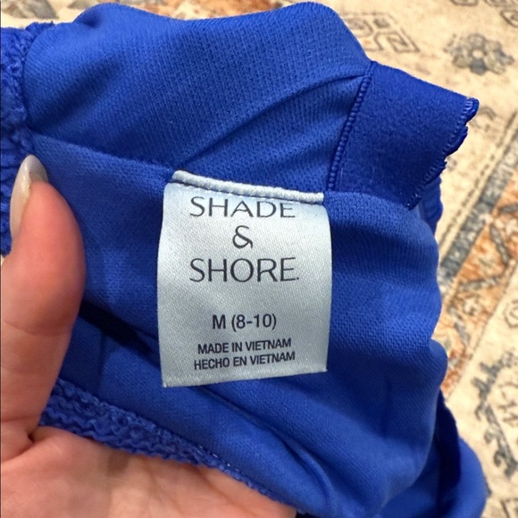 Shade & Shore Vibrant Blue Textured Swimsuit size medium 8/10 - Picture 5 of 6